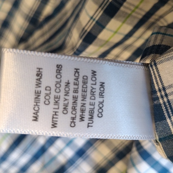 VURT Plaid Long Sleeve Button Up Casual Shirt, Size XL, White/Blue/Green - Picture 9 of 9